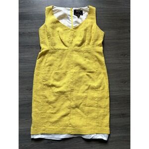 Perri Cutten RSVP women's Yellow Tweed Dress Size 14* Imported European Fabric